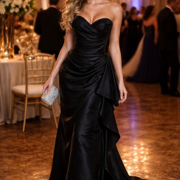 Bill Levkoff Dresses & Skirts - Bill Levkoff Strapless Black Gown